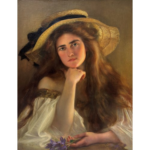 Young woman in a large picture hat